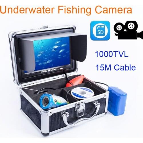 Professional Fish Finder Underwater Fishing Video Camera 7" Color LCD Hd Monitor 1000TVL 15m Cable Length With DVR Function