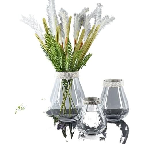 Vase Transparent Hemp Rope Glass Vase Fashion Flower Arrangement Creative Simple Modern