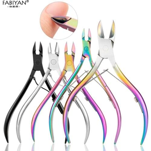 Rainbow Cuticle Nippers Scissor Cutter Dead Skin Remover Nail Art Finger Clipper Trimmer Plier Manicure Stainless Steel Tools