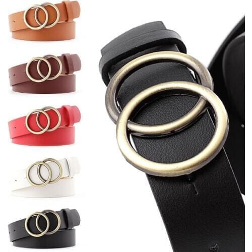 Wide Belt Elastic Belt Waist Bodycon Dress Belts Fashion Women Faux Leather Adjustable Double Round Buckle Waist Belt Waistband