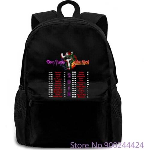 JUDAS PRIEST & DEEP PURPLE TOUR Black Hip Hop Print women men backpack laptop travel school adult student