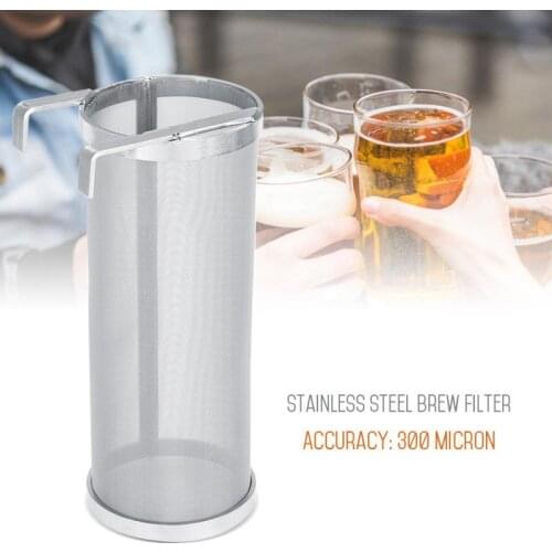 300 Micron Stainless Steel Homemade Brew Beer Hop Mesh Filter Strainer with Hook Beer Brewing Hop Spider Mesh Filter Strainer