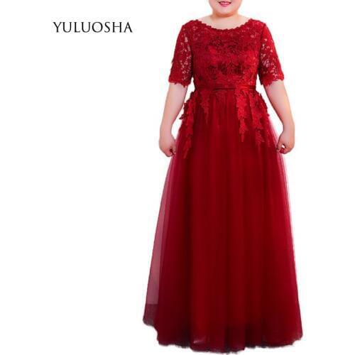 YULUOSHA Wedding Dress Dinner Dress Mother of The Bride Dresses Plus Size Draped Bride Dress Mother Vestidos Madre De La Novia