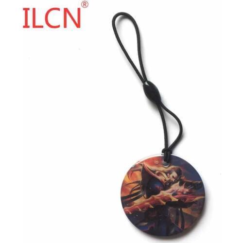 UID IC 13.56MHz Rewritable Writable Copy Clone Blank Card Circular Waterproof Game Character Keyfob Token Tag Key Ring
