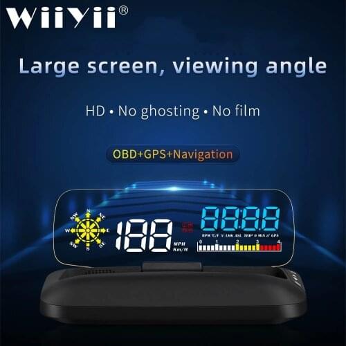 Universal Car HUD Speed RPM MPH Coolant Voltage Accelerated Test Head Up Display Projector Car OBD2 Digital Speedometer C5