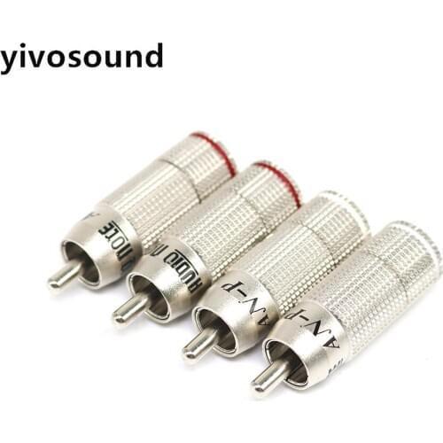 Yivosound Hi-End HIFI DIY Silver Plated Male Audio RCA plug Plugs Connector Jack for Audio Cable plug connector Jack