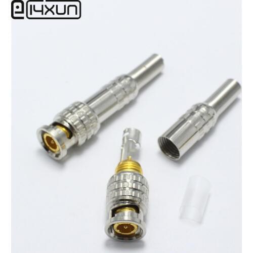 2pcs PURE COPPER Soldering BNC Video Male Connector Plug to RG59 Coaxial Cable Coupler Adapter for Security Camera CCTV