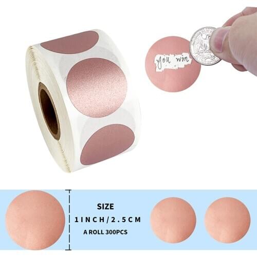 300 Pcs Round Rose Gold Scratch Off Stickers for Custom Game Party Activity Sticker Kids Toy Stickers