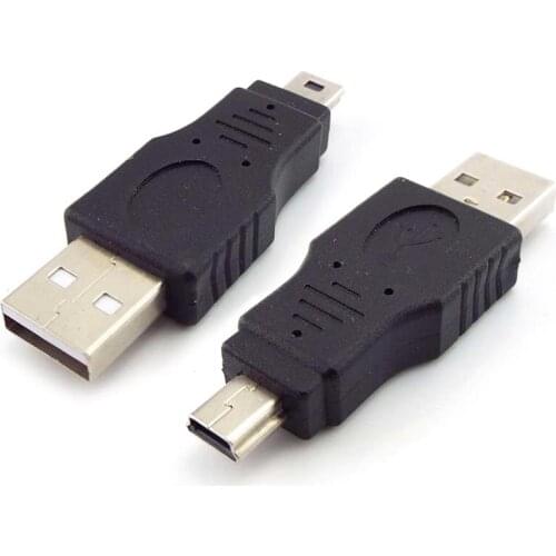 5pcs USB 2.0 A Male To Mini USB 5 Pin Male Plug Adapter Connector Converter for PC Laptop Data Transmission