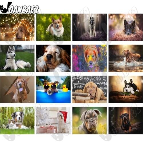 Dog In The Grass 5D Diy Diamond Painting Cute Dog Round Diamond Art Inlaid Home Room Wall Decoration Accessories