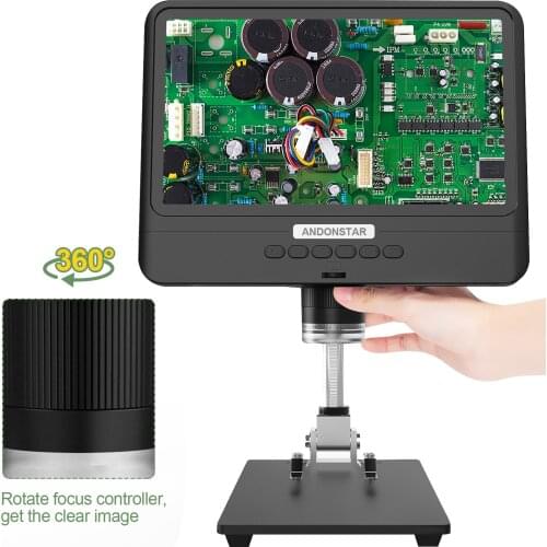 AD208 8.5In 5X-1200X Microscope 1280*800Adjustable 1080P Ranges Welding Tool for Mobilephone Repairing Printed Circuit Board SMT