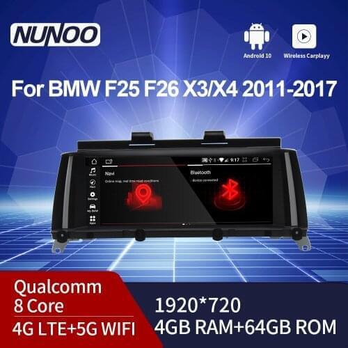 Nunno Car Head Unit For BMW X3 F25 X4 F26 2011-2015 Android 10.0 Auto Radio Stereo Gps Wifi Mirror Link Rds Nbt CIC