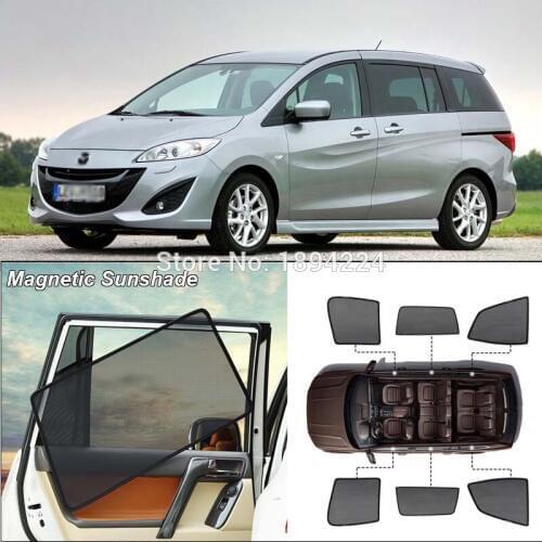 Car Full Side Windows Magnetic Sun Shade UV Protection Ray Blocking Mesh Visor For Mazda 5 2011