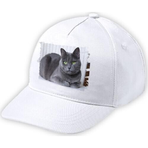 MERCHANDMANIA White Cap child cat Blue Russian very soft monkey small sports polyester sport field picnic fishing