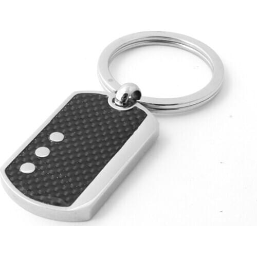 Runda Carbon Fiber Keychain Stainless Steel Black Key Pendant Car Accessories Keyring For Mens Jewelry