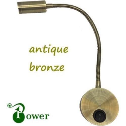 BRONZE 2W 24V 12V CARAVAN BEDSIDE LED LAMP