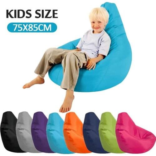 Kids Bean Bag Sofa Chair Cover Lounger Sofa Ottoman Seat Living Room Furniture Without Filler Beanbag Bed Pouf Puff Couch Tatami