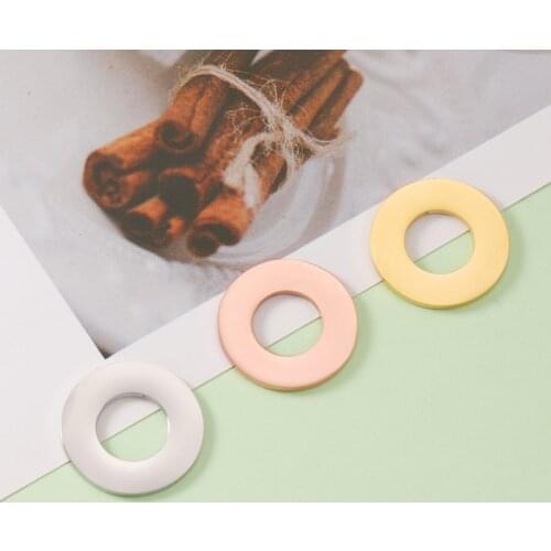 Fnixtar Full Mirror Polishe Stainless Steel 20mm Round Circle Charm Pendant Gold Rose Gold Color DIY Charms 20piece/lot