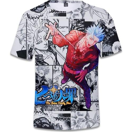 Anime Cartoon Nanatsu No Taizai Printed 3d T Shirts Costume Summer Fashion Men Women T-shirt Tee Shirt Short Sleeve 3D T-shirts