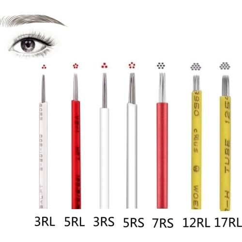 100PCS 3R 5R 7R 12R 17R convergent loose tattoo needle Semi permanent makeup manual pen fog needle tattoo Accessory