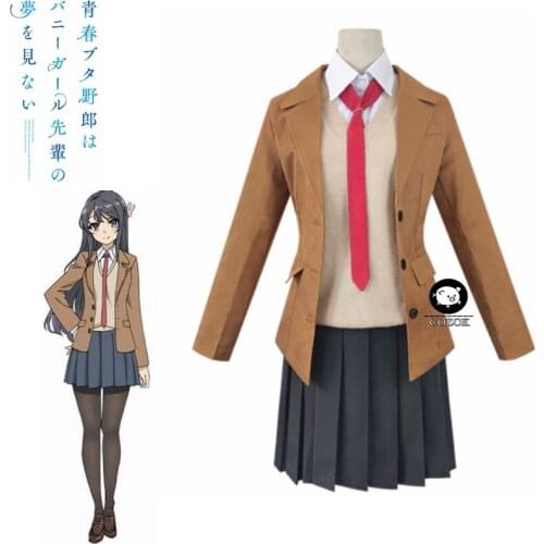 Anime Seishun Buta Yarou wa Bunny Girl Senpai no Yume wo Minai Mai Sakurajima Cosplay Costume