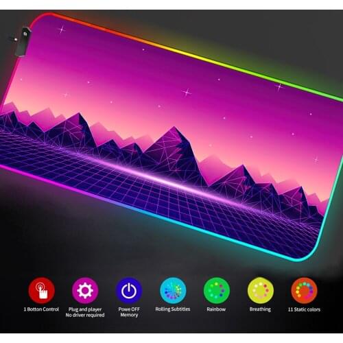 Pink Setup Rgb Mouse Pad Rgb Led Gamer Retrowave Rug Synthwave Pc Accessories Gaming Rgb Backlight Mousepad Rgb Deskmat 900x400