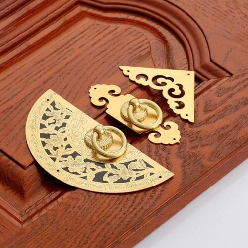 Chinese Style Round Cupboard Wardrobe Knob Door Handle Retro Antique Shoe Cabinet Handle Furniture Hardware Pull