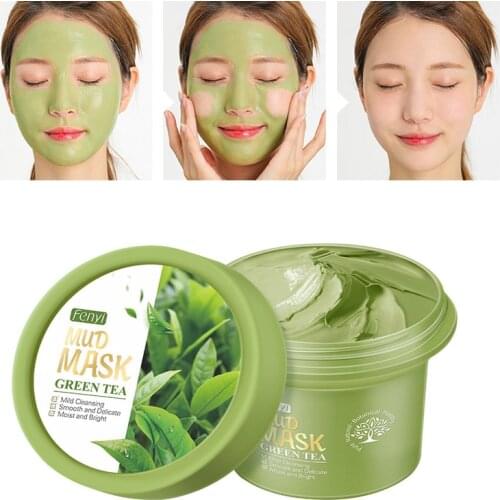 Green Tea Face Mask 100g Ice Muscle Mud Mask Deep Cleansing Remove Blackheads Shrink Pores Soothing Face Facial Skin Care