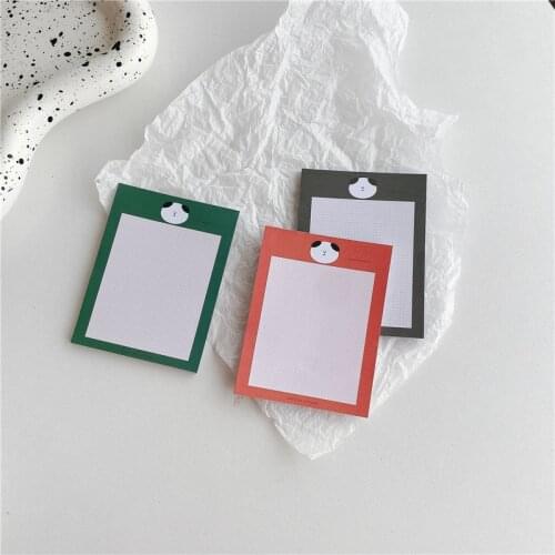 Korean Ins Cartoon Cute Memo Pad Grid Color Border Long Style Student Message Paper Mini Notebook Kawaii Stationery 50 Sheets