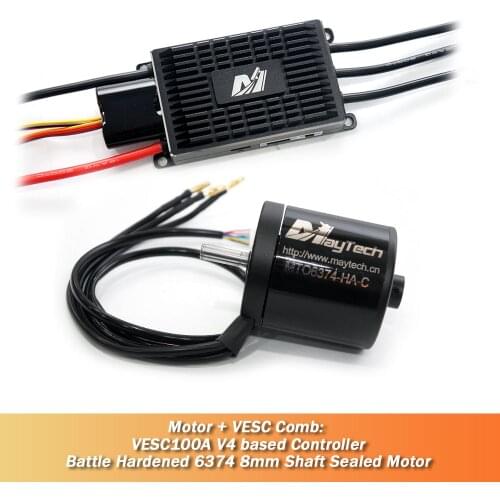 Maytech sensored 6374 motor off road electric skateboard VESC100A based on Benjamin VESC