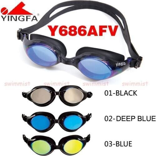 NEW YINGFA Y686AFV PROFESSIONAL SWIMMING GOGGLES FOR COMPETITION TRAINING RACING ANTI-FOG UV PROTECTION BLACK BLUE ORANGE YELLOW