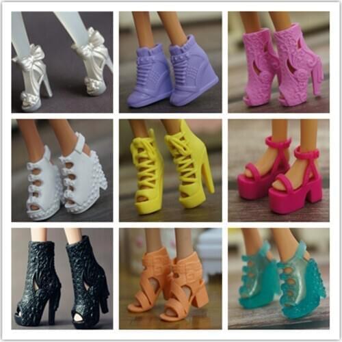Original Doll Shoes Sandals 1/6 Doll Decors Girl DIY Dressing Toys Red Pink Blue Yellow Black Solid Color Doll Shoes Girl Gifts