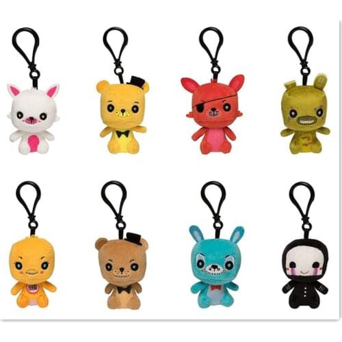 Newes FNAF plush keychain Bonnie Chica cupcake Foxy Golden Fazbear Nightmare Sister Location Kids Plush Toys