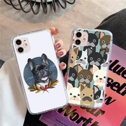 French bulldog dog Phone Case Transparent for iPhone 11 12 mini pro XS MAX 8 7 6 6S Plus X 5S SE 2020 XR