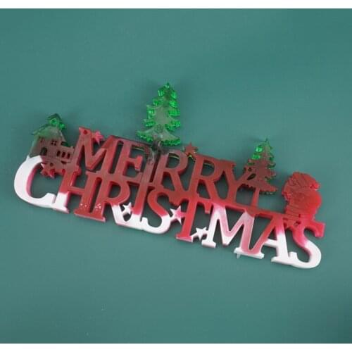 Christmas Decor Casting Mold Soft Silicone Christmas Hanging Ornament Plaque Decor Baking Tray for DIY Festival EF