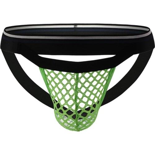 Sexy Men Briefs Underwear See-Through Brief Mesh Plaid Low Waist U Convex Pouch Underpants Male T-Back G-String Lingerie Panties