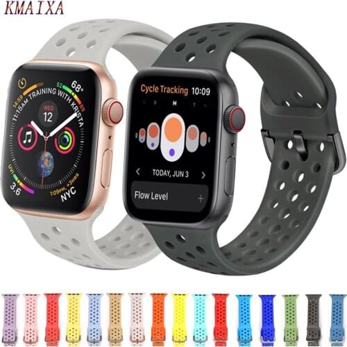 Silicone Strap For Apple Watch Band 44mm 40mm 42mm 38mm Fashion Bracelet Sport Loop Watchband Correa Iwatch Series 6 se 5 4 3 2