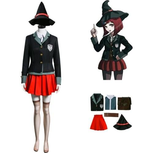 Yumeno Himiko Anime Danganronpa Cosplay Halloween Party Woman Adult Japanese Uniform Costumes Coat Shirt Skirt with Red Hair Wig