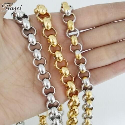 Tiasri 9mm Round Necklace For Men Women Aesthetic Goth Collar Choker High Quality Stainless Steel Jewelry Accessories Wholesale