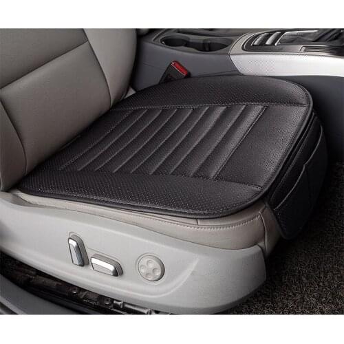 Universal Car Front Seat Cushion PU Leather Anti-Slip Seats Cover Mat Four Seasons Bamboo Strips Style Beathable Soft
