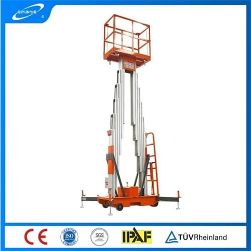 Qiyun F2b 14 M AC&DC Vertical Manual double Masts Aluminum Lift for Aerial Working with Good Price