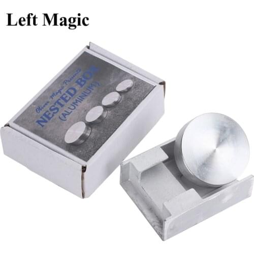 Nested Box (Aluminum) by Oliver Magic Coin Disappear Into Box Magia Magician Close Up Illusions Gimmick Props Mentalism Funny