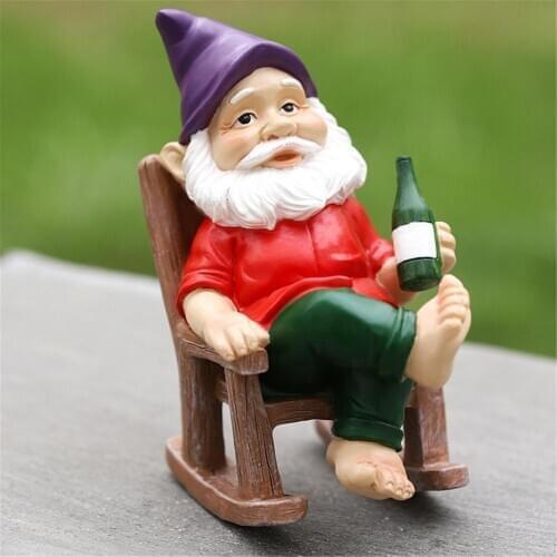 Funny Figurines Christmas Garden Dwarf Cartoon Resin Craft Home Garden Decoration For Fairy Tale Garden Miniature Garden