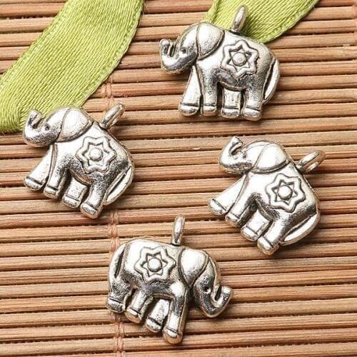 10pcs dark silver color elephant design charms EF2674