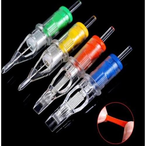 20pcs 0.3MM Coloring Disposable Tattoo Needles High Elastic Rubber Semi Permanent Makeup Cartridge Needles Tattoos Supplies New