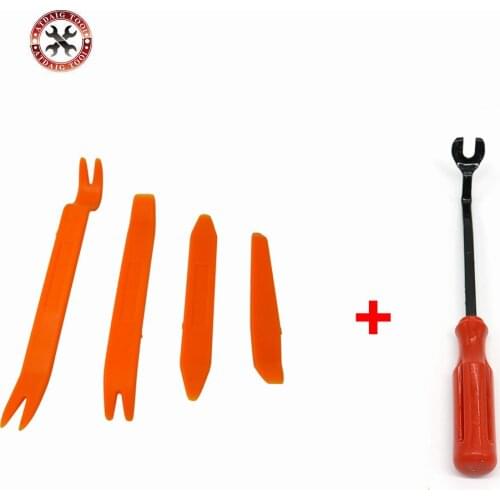 4pcs car door pannel with Cleaner tool Car Door Panel Remover Upholstery Fastener Disassemble Auto Vehicle Refit Tools Free Ship