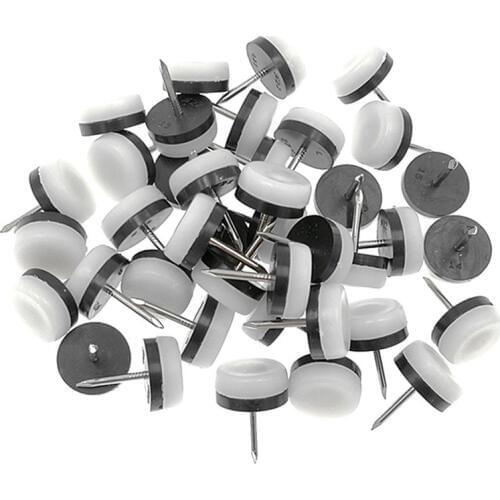 40Pcs Thickened Furniture Glide,Nail-On Nylon Slider Pad Floor Protector for Wooden Leg Feet Of Chair Table Sofa(18Mm or 0.7Inch