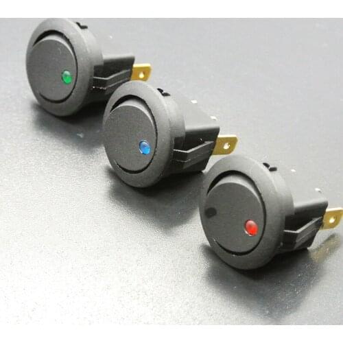 5Pcs/Set ON/OFF 12V Round Rocker Dot Switch Waterproof LED Light Luminescence Toggle Switches