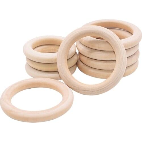 5pcs/lot 5.5-6.5cm Natural Wood Circle DIY Crafts For Jewelry Making Baby Teething Wooden Ring Kids Toy Ornaments Accessories