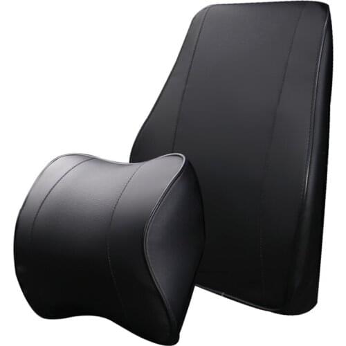 Brand New Pu Leather Car Headrest Pillow Memory Foam Comfortable Neck Pillows Support Fit For Most Cars Quality Guarantee